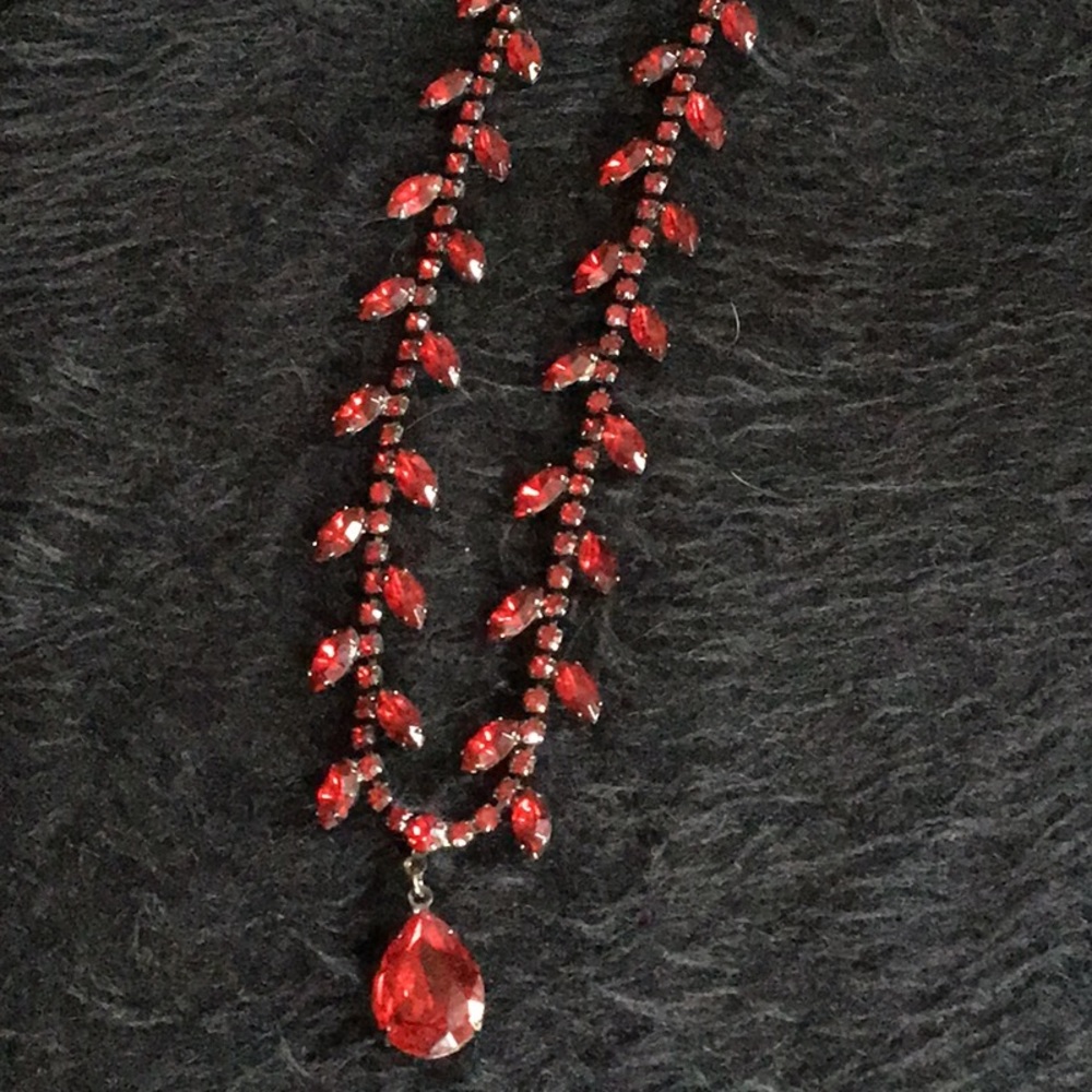 Red crystal on black
